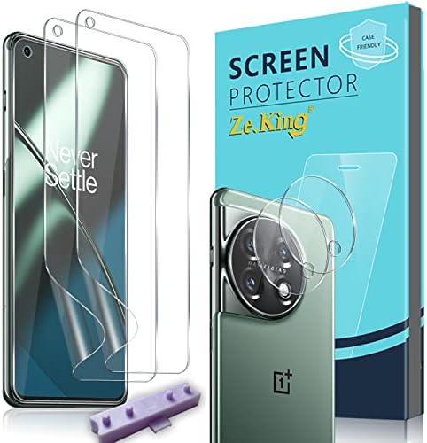 Zeking [3+3 pakovanje za OnePlus 11 5G Flexble zaštitnik ekrana i zaštita sočiva kamere, HD Clear Anti-Scratch [case Friendly] Film