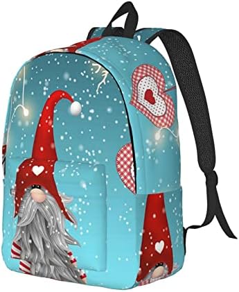 Ognot Božićni tradicionalni Gnome Print Veliki računar Ruksak, putnički backpack za laptop, casual Daypack, knjigovodbe za muškarce