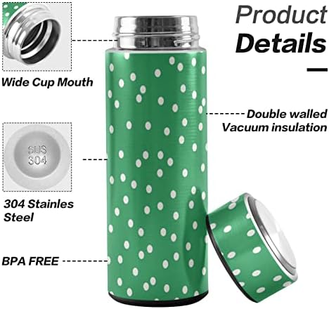 Cataku Polka tačka zelena boca za vodu izolirana od nehrđajućeg čelika Termos boca za bocu za vodu za kafu piće za ponovno putanje za cijev za neplaće za upotrebu u cijeloj usta