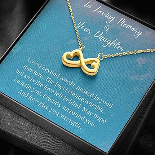 Nakit za poruke, ručno rađena ogrlica - personalizirana poklona Infinity Heart ogrlica, u ljubavnom sjećanju na vašu kćer, memorijalni