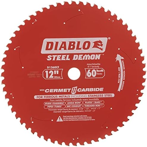 Diablo D1260CF 12-inčni Čelični Demon 60T Cermet II karbidni list testere za crne metale