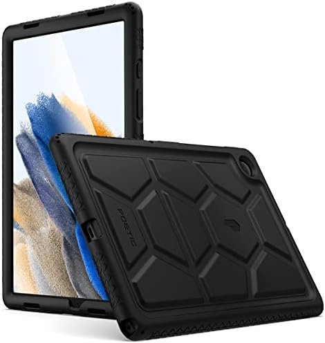 Poetička kornjača za Samsung Galaxy Tab A8 Case 10,5 inča 2022, teška djeca otporna na udarce, lijepljenje za zaštitu od silikonskih poklopca, crna