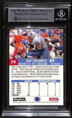 # 129 Ray Childress - 1993 Skybox Utch Fudbalski kartonski kartonski kartoni BGS Auto - autogramirani fudbali