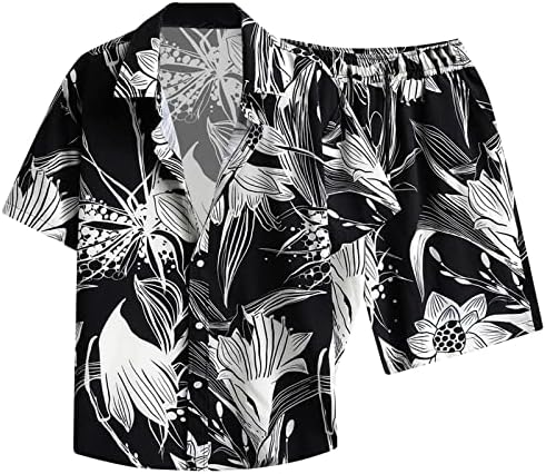 STOOTA muške setovi za trenerke na Havajskim tiska, casual gumb niz majicu kratkih rukava i kratkih odijeva za odmor od 2 komada