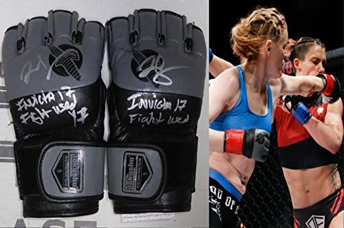 Tonya Evinger potpisala Invicta FC 17 borba polovne istrošene rukavice PSA / DNK MMA UFC Auto'd-autographed UFC rukavice