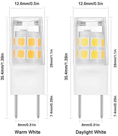 5-Pack G-8 LED sijalica 2W dnevna Bijela T4 JCD Bi-Pin G8 osnovna halogena sijalica 20W-25W G8 sijalica 110v-130v za Pak svjetlo,