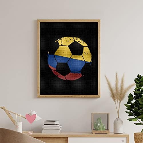 Kolumbijska zastava fudbalske prilagođene dijamantskih kompleta slika umjetnika slika po brojevima za kućni zidni ukras 16 x20