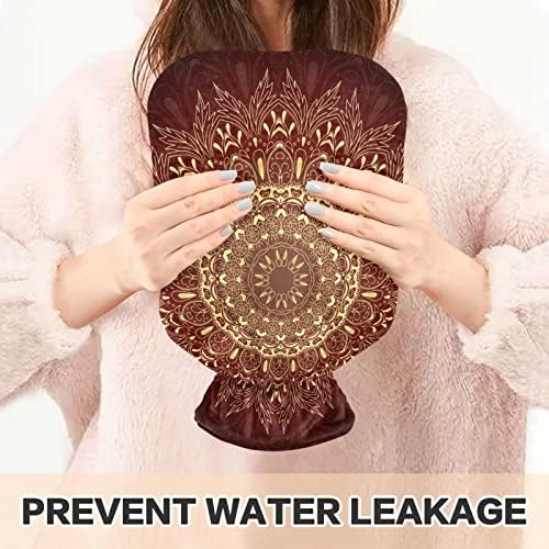 Flaše za toplu vodu sa poklopcem Zlatna Mandala vreća za toplu vodu za ublažavanje bolova, menstrualni grčevi, stopala i grejač kreveta 2 litra