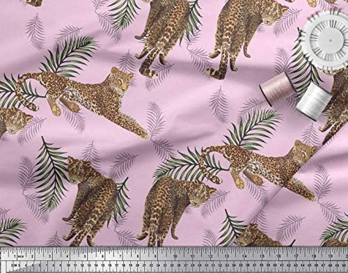 Soimoi pamučni dres tkanina ostavlja & Leopard životinjski Print tkanina po dvorištu širine 58 inča