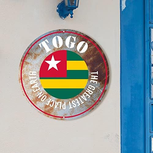 Najveće mjesto na Zemlji Metalni znak Togo zastava Dobrodošli znak za prednji trijem Zidno umjetnost Vintage Metal Weveat potpisao