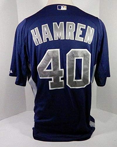 2012-13 San Diego Padres Erik Hamren 40 Igra Polovna Navy Jersey BP SDP0860 - Igra Polovni MLB dresovi