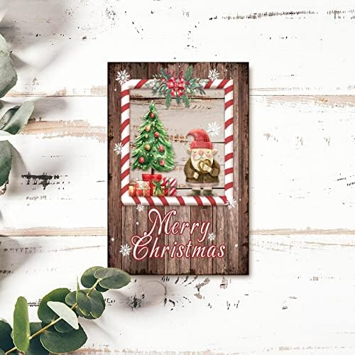 Božićna zabava Pine Tree Santa Claus Wood Sign BERRIES Wereat Retro Wood Grain Drveni znak Rustikalni svečani ukrasi Novost ideje