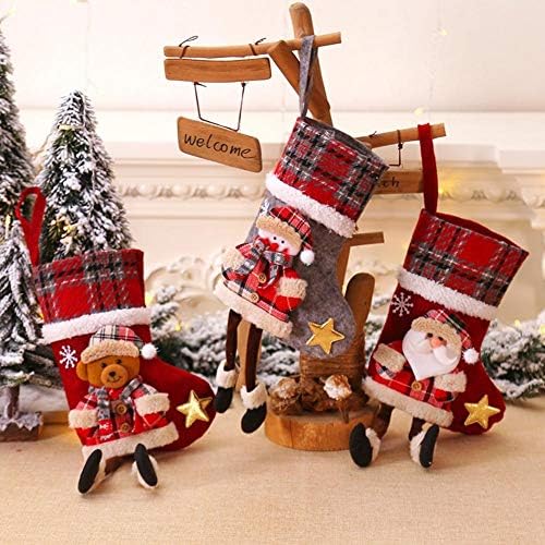 GANFANREN Božić dekoracije Santa Claus čarape snjegović privjesak poklon držač Sretan Božić stablo viseći ukras Party Decors
