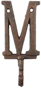 Ručno izrađeni nautički dekor Rustikalni bakar od livenog gvožđa L Letter M abeceda zidna kuka 6