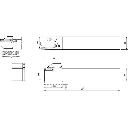 Kyocera KGDR 2525M4T25, desni, vanjski držač alata sa 25,00 mm maks. Dubine reza za urezivanje i rezanje aplikacija