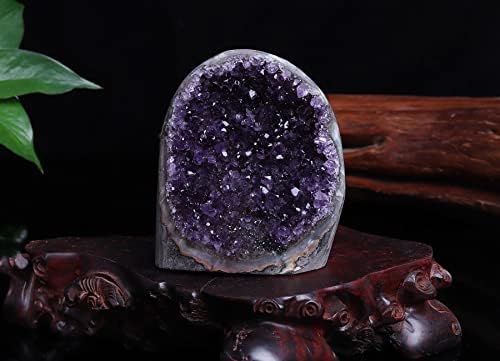 Amoystone ljubičasti ametist klaster geode liječenje kristala 2-3 lbs neregularne polirane ukrase za kućne dekore