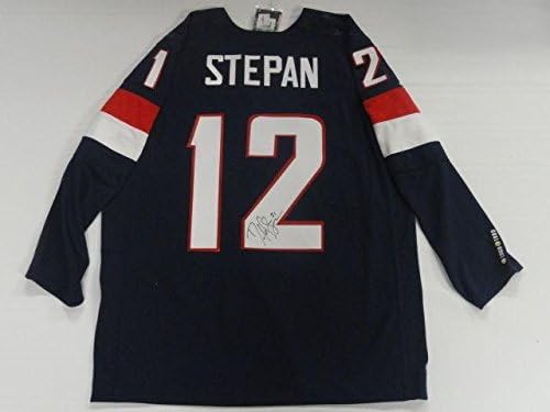 Derek Stepan potpisao je tim za 2014. godinu SAD Olimpijski dres Soči licencirani rendžeri - autogramirani olimpijski dresovi