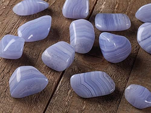 Uspick kolekcija plava čipka agata srušeni kamenje - opseljeni plavi crijevni kristali-1pc