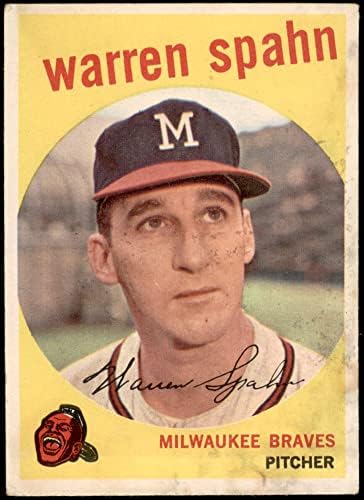 1959 polje 40 Obs Warren Spahn Milwaukee Braves Dobar hrabrosti