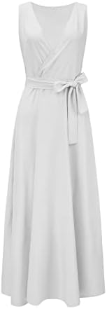 Ljetne haljine za žene seksi v vrat križa zamotavanje krakova bez rukava s rukavima dugačka haljina za vjenčanje