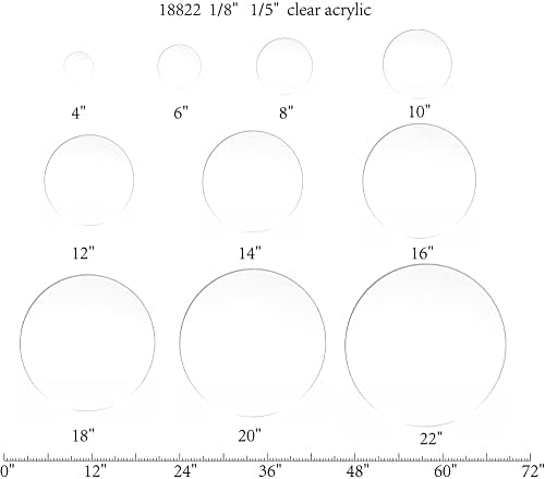 FixtureDisplays® 1pk 16 Clear akril pleksiglas Lucite krug Okrugli disk, 1/8 debeli 18822-16 -1 / 8 -NPF-SL