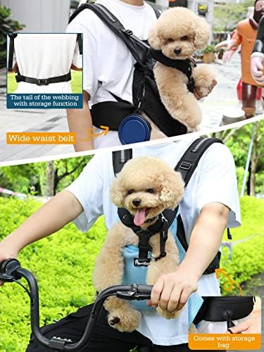 Pawaboo ruksak za kućne ljubimce, podesivi ruksak za pse sa podešavanjem pojasnog pojasa i kaiševe za prsa, odlično za bicikl / planinarenje