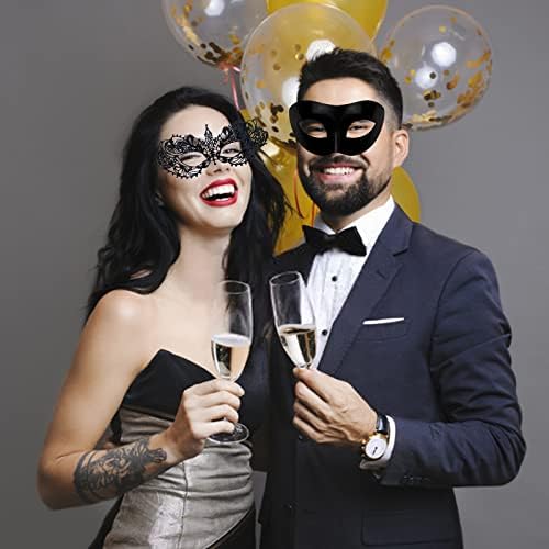 Parovi Masquerade maska Set Venetian Party Mask, Fit Za žene & muškarci, Halloween Costume Ball maske Mardi Gras Mask