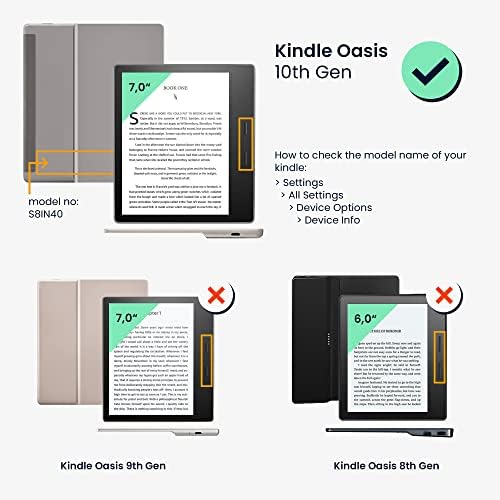 kwmobile poklopac kompatibilan sa Kindle Oasis 10. Generacija-slučaj za e-čitač - traper izgled tkanina Flip Case - svijetlo plava