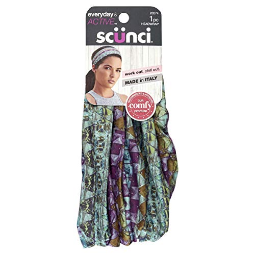 Scunci Everyday & amp; Active Tie-Dye Wide Head wrap head Cover Band Made in Italy
