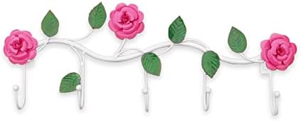 Boomlatu Rose Cvijeće Zidni nosač kaputa, ukrasna zidna kuka za unutarnji zidni ukras na otvorenom