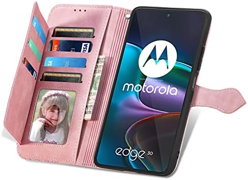 DAMONDY za Motorola Edge 2022 torbica za novčanik za žene/muškarce, 7 držača za kartice kožna preklopna torbica za novčanik sa postoljem