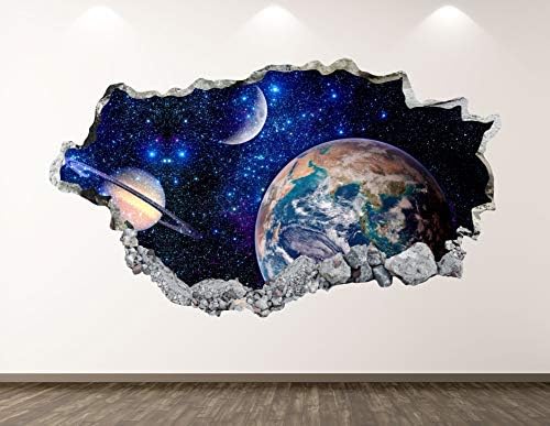 West Mountain Earth Planet zidne ukras Umjetnički dekor 3D razbijeni svemirski naljepnica Poster Dječja soba Mural Prilagođeni poklon
