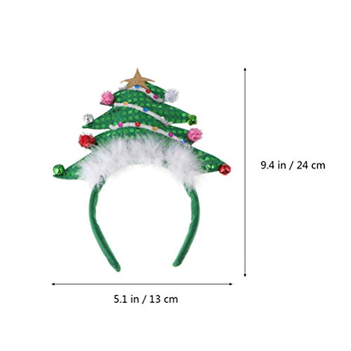 Minkissy božićno drvo za glavu Funny Sequin Hairband sa zvonom Božić kosa obručima stranka usluge za Festival Party