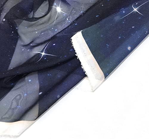 150cm Široki 3D Print Galaxy Star uzorak šifon til dizajn tkanina za šivanje odjeće haljine materijal-po metru