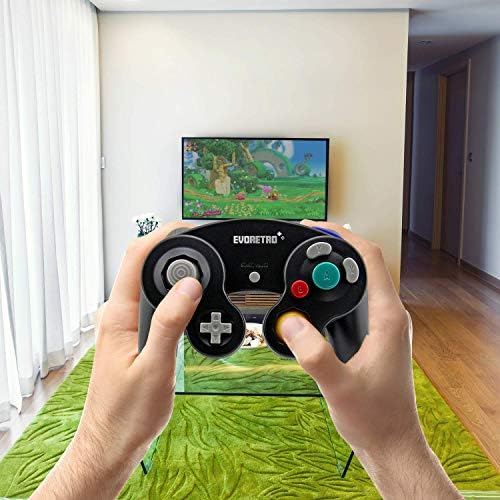 Black kontroler i 6 noge Produžni kabl Set-kompatibilan sa Gamecube Nintendo Switch, Wii U & PC Najbolje za Smash Bros od EVORETRO