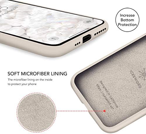 Icesword iPhone 11 futrola, tanka tekućina silikonska futrola, meka od svilene mikrofiber krpa, mat čista bež, preplanula, kremasta,