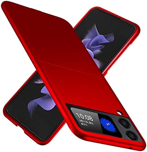 RLUYIDIKS za Samsung Galaxy Z Flip 4 futrola,tanka tvrda PC mat futrola za telefon,kompatibilna sa bežičnim punjenjem 6,7 inča lagana tanka zaštitna futrola za Samsung Galaxy Z Flip 4 5G, Crvena RUS02-10