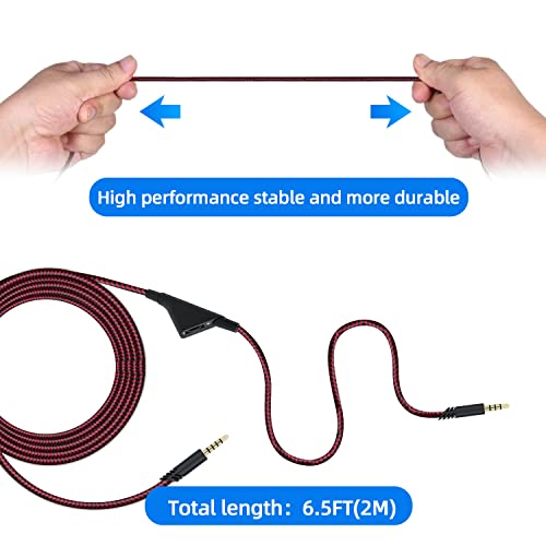 Tolesum 2m zamjenski kabl za slušalice sa kontrolom jačine zvuka za Astro A10 / A30 / A40, 6.5 Feet Audio Produžni kabl kompatibilan