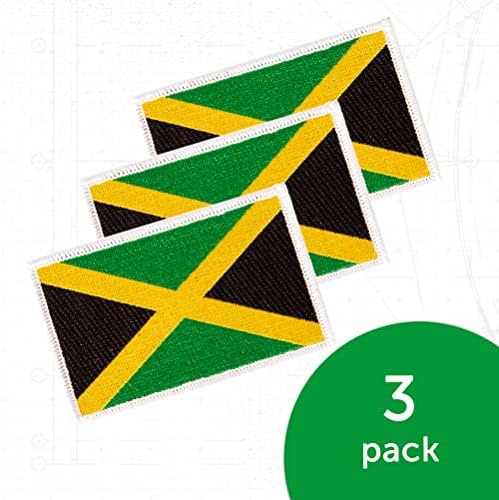 Patch zastava Jamaica BULK 3,5 inča x 2,25 inča Statevo željezo na šivanju izvezenih taktičkih ruksaka torbe jamajke
