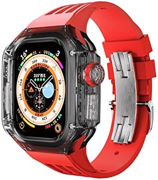 Neyens 49mm Transparentna futrola + satova za Apple Watch Ultra 49mm komplet za modifikaciju za iWatch seriju 8 49 mm gumeni sportovi
