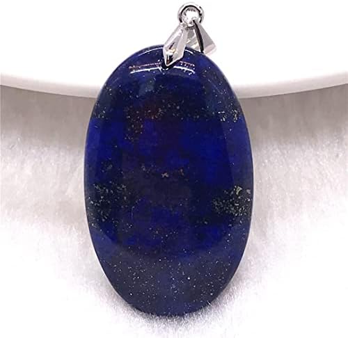 Prirodni kraljevski plavi Lapis Lazuli Stone Rere Lapis Privjesak nakit za ženu Man Love Boalth Luck Poklon Crystal 34x21x7mm Ovalne perle Srebrne Gemstoneaaaaaa