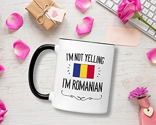 Casitika Rumunija Pokloni. Ne vičem da sam rumunska keramička šolja za kafu od 11 Oz. Predstavite Ideju Za Ponosne Muškarce / Žene