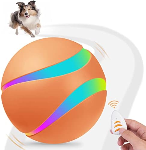 Xifengnjski 3,54 inčni igračke za pse, aktivna zli kuglica za pse s daljinskim upravljačem i LED RGB svjetlom, automatskom kotrljanjem