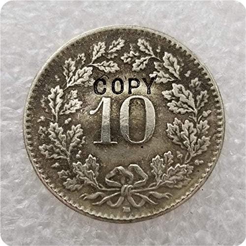 1875 Švicarska 10 Rappen Coin Kopiraj Kopini Koini Copy COPY COLLECT Pokloni