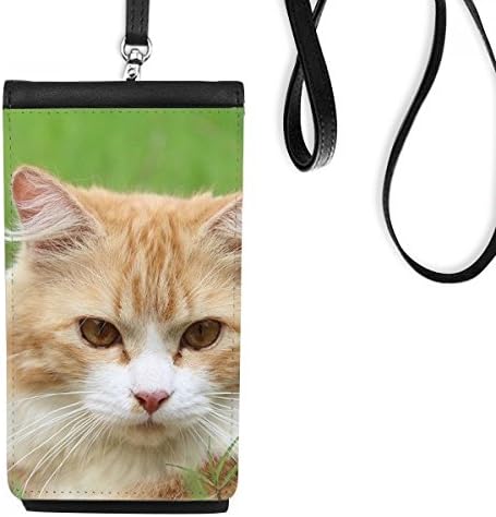 Žute pruge Cat Stare Pet za životinje Telefon novčanik torbica Viseći mobilni torbica Crni džep
