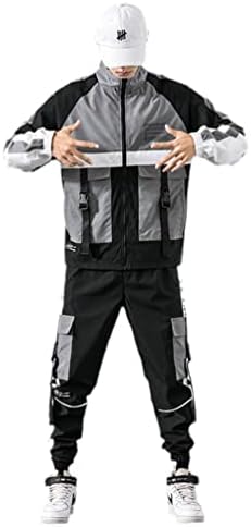 Ixyhpjp Hip hop radna odjeća MENS trenerka + hlače 2pc setovi bejzbol labav zatvarač i duge hlače mens
