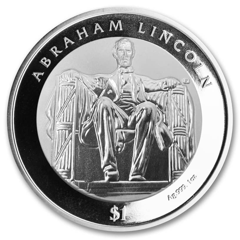 2022 1 OZ Britanska Djevičanska ostrva Obrnuta srebrna 100. godišnjica Lincoln Memorijalni kovanica sjajno neobično sa certifikatom