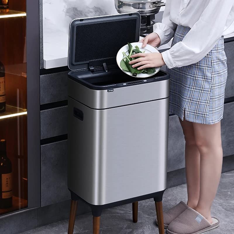Zhuhw Smart Sensor SMSAT može nehrđajući čelik pravokutnik kanti za smeće za smeće velike noge, kuhinjski sortiranje smeća može automatski