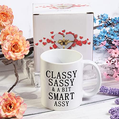 Funny kafa šolja elegantan Sassy i malo Smart Assy šalice za kavu Za žene rođendan White Elephant Božić inspirativni pokloni za prijatelje