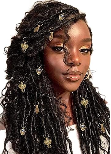 Formiranje Hamsa ručni pribor za ručni dreadclow Gold Crystal Loc Nakit čari Slon Afrički pleteni nakit za kosu za crne žene i muškarce